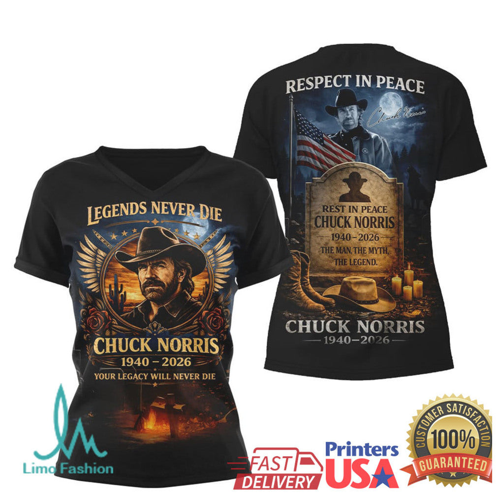 Chuck Norris Legends Never Die 1940 2026 Memorial T Shirt - Limotees LLC