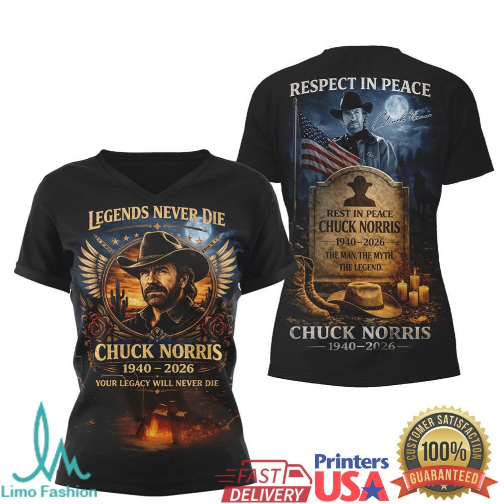 Chuck Norris Legends Never Die Tribute T Shirt Respect In Peace 1940 2026 - Limotees LLC