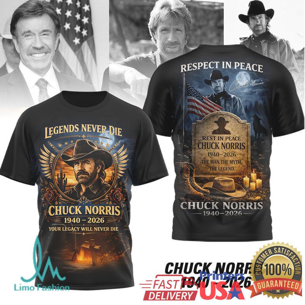 Chuck Norris Legends Never Die Tribute T Shirt Respect In Peace 1940 2026 - Limotees LLC