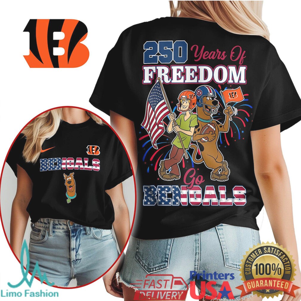 Cincinnati Bengals 250 Years of Freedom T Shirt Patriotic Character Football Fan Gift Go Bengals - Limotees LLC