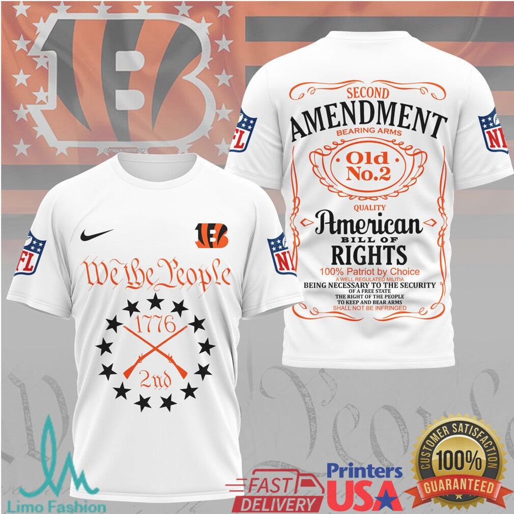 Cincinnati Bengals 2nd Amendment American Bill of Rights Patriot T shirt - Limotees LLC