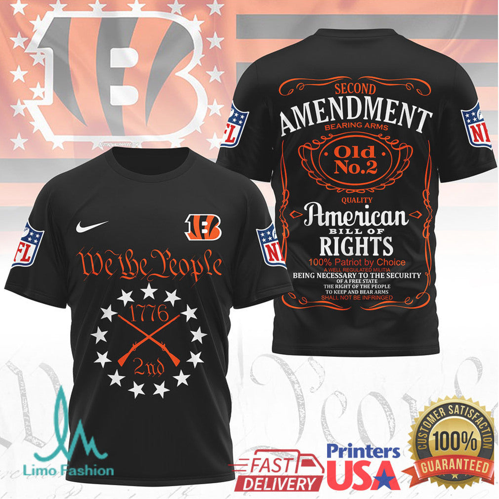 Cincinnati Bengals 2nd Amendment American Bill of Rights Patriot T shirt - Limotees LLC