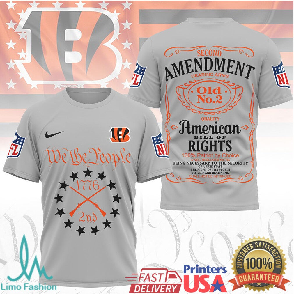 Cincinnati Bengals 2nd Amendment American Bill of Rights Patriot T shirt - Limotees LLC