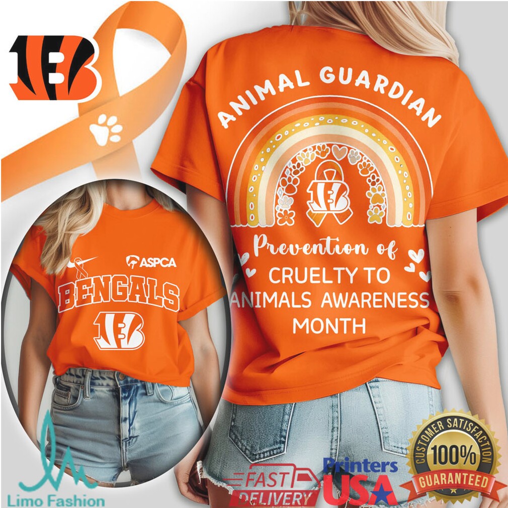 Cincinnati Bengals Animal Guardian Prevention of Cruelty to Animals Awareness T Shirt - Limotees LLC
