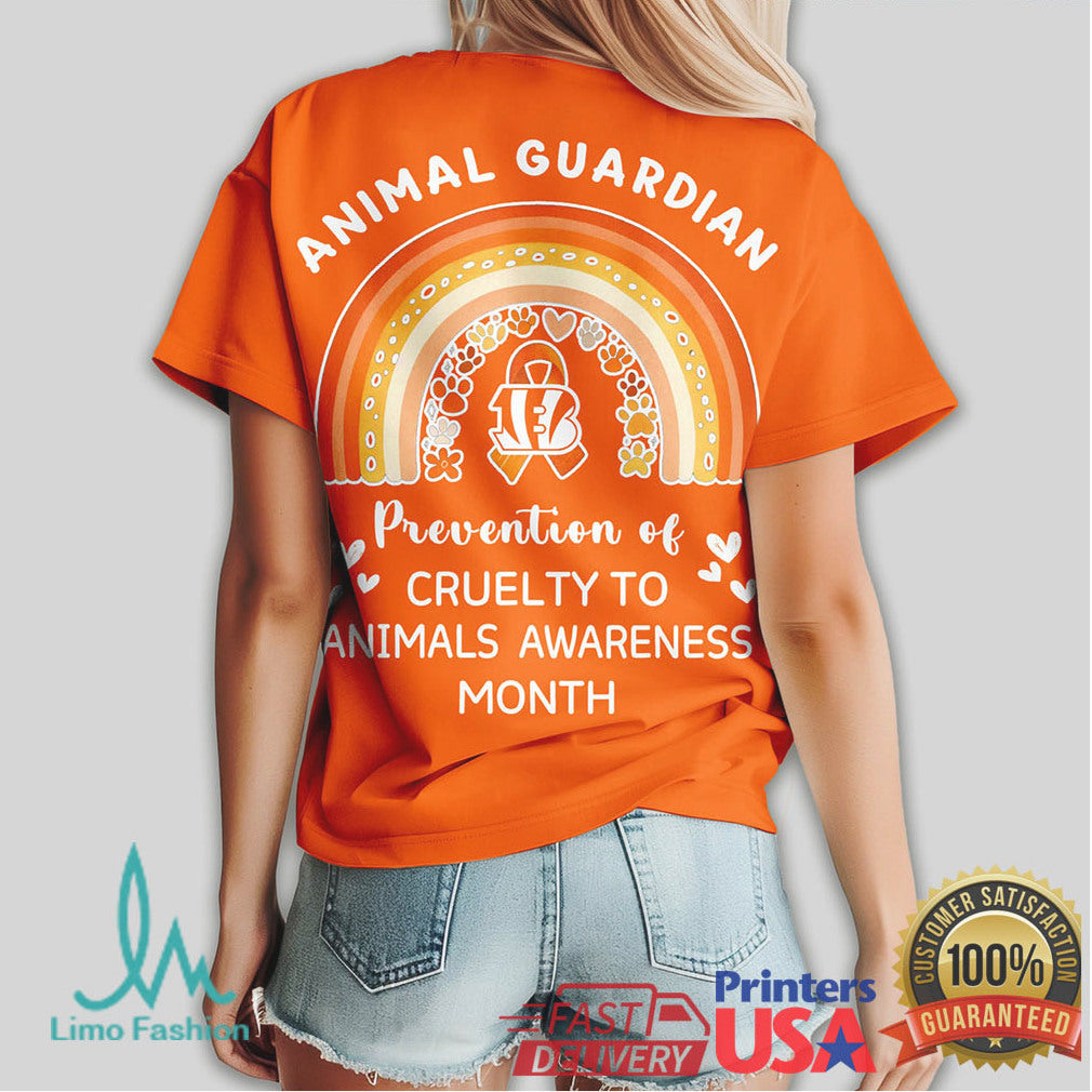 Cincinnati Bengals Animal Guardian Prevention of Cruelty to Animals Awareness T Shirt - Limotees LLC