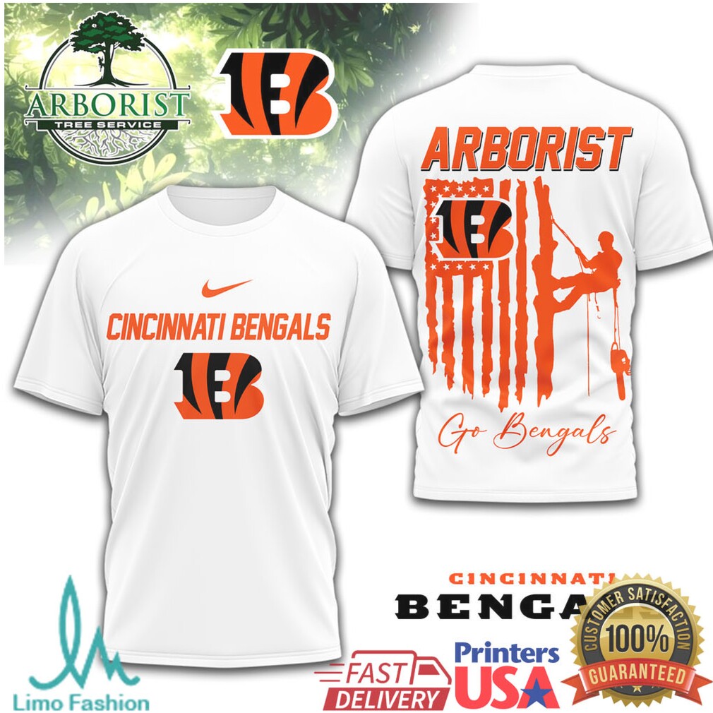 Cincinnati Bengals Arborist Tree Service Chainsaw Logger T Shirt - Limotees LLC