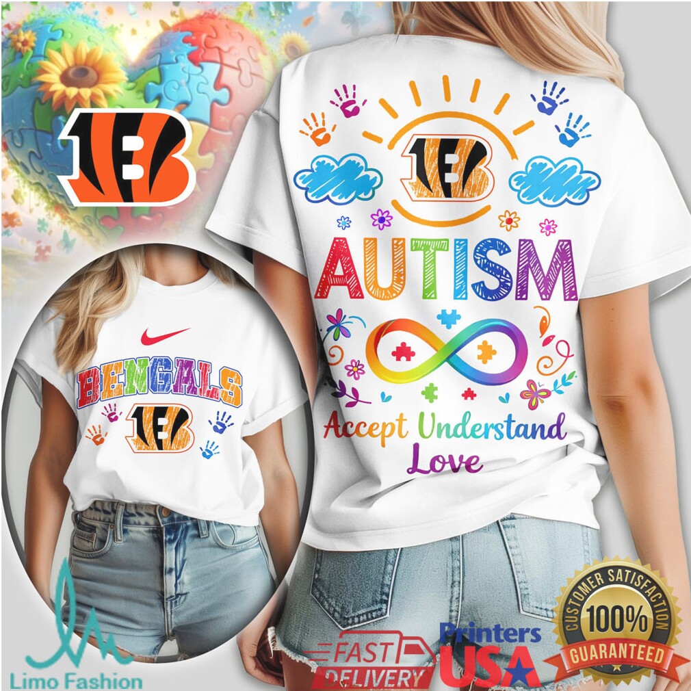 Cincinnati Bengals Autism Awareness T Shirt Support Neurodiversity Apparel - Limotees LLC