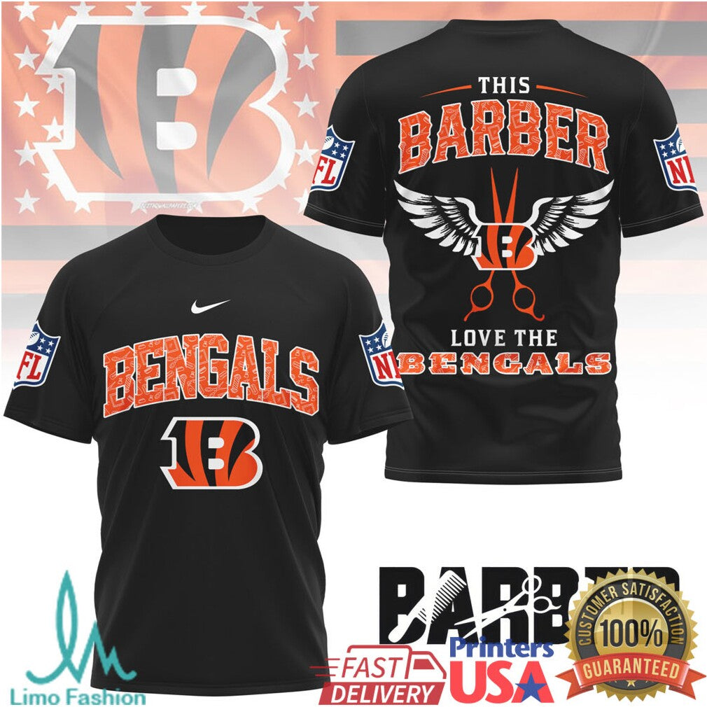 Cincinnati Bengals Barber Wings Design This Barber Loves The Bengals - Limotees LLC