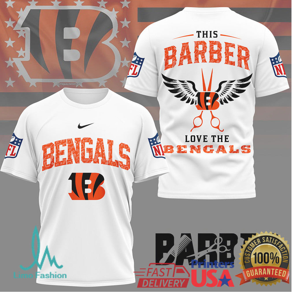 Cincinnati Bengals Barber Wings Design This Barber Loves The Bengals - Limotees LLC