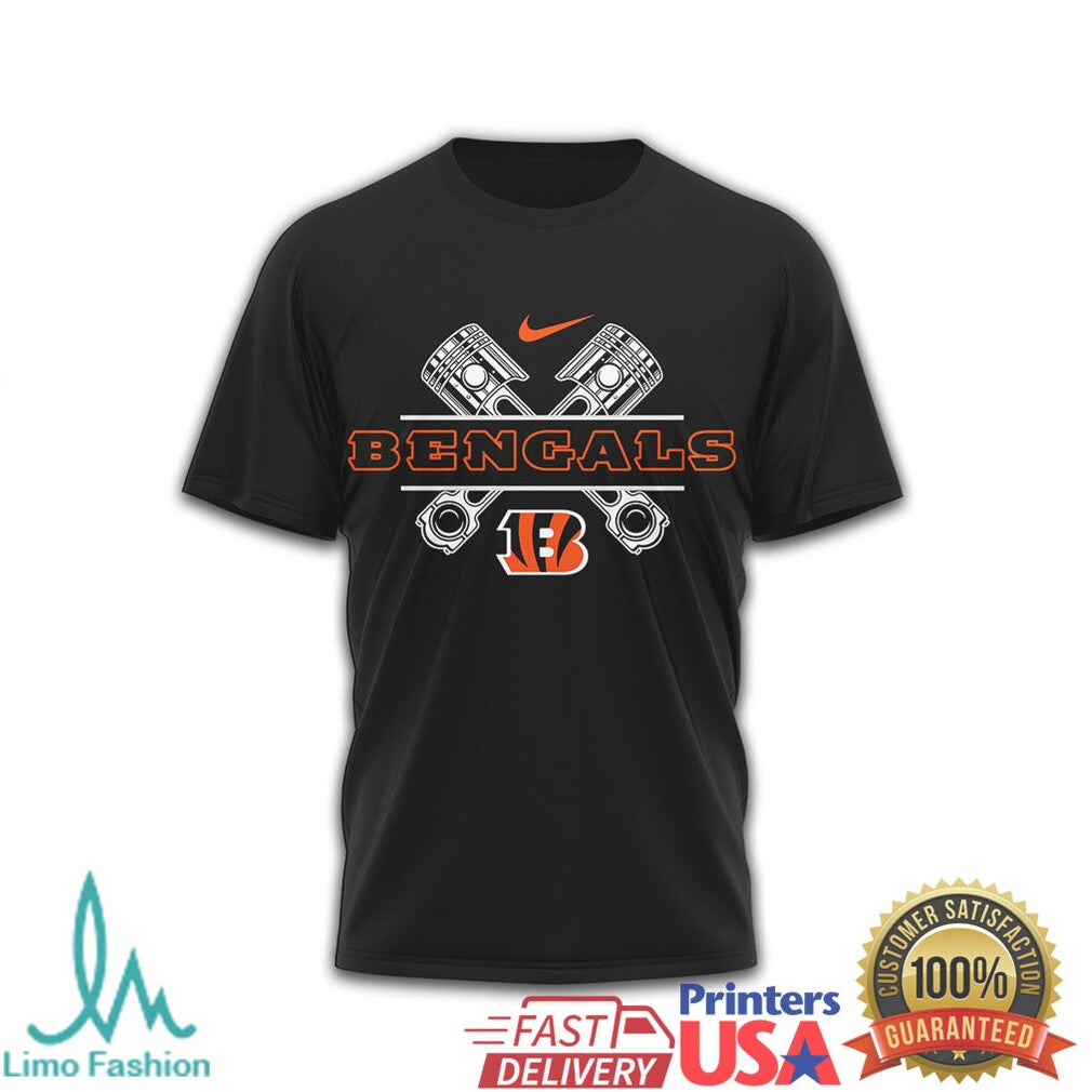 Cincinnati Bengals Biker Style Engine Piston Graphic Tee - Limotees LLC