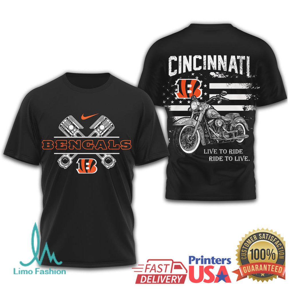 Cincinnati Bengals Biker Style Engine Piston Graphic Tee - Limotees LLC