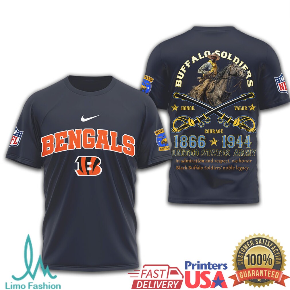 Cincinnati Bengals Buffalo Soldiers US Army Legacy Navy Shirt - Limotees LLC
