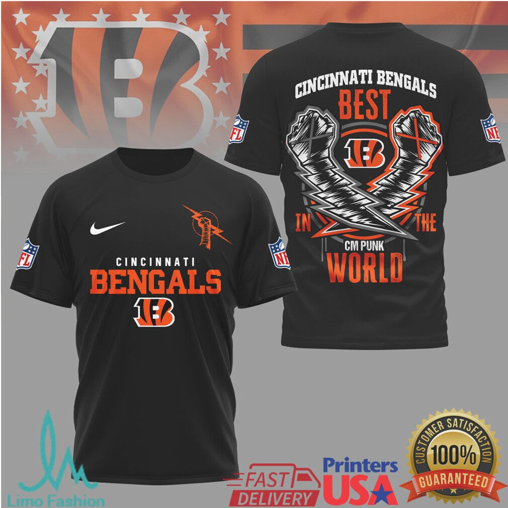Cincinnati Bengals CM Punk Best In The World Custom T Shirt - Limotees LLC