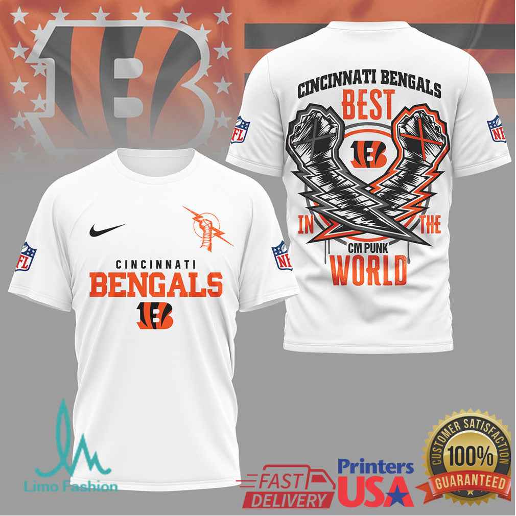 Cincinnati Bengals CM Punk Best In The World Custom T Shirt - Limotees LLC