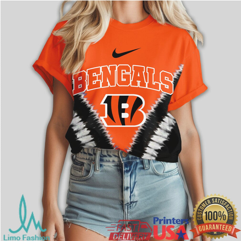 Cincinnati Bengals DNA “B” Logo Graphic Orange & Black T Shirt - Limotees LLC