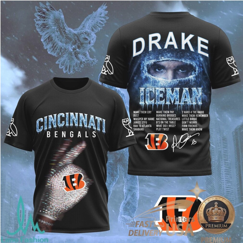 Cincinnati Bengals Drake Iceman Hip Hop Graphic T Shirt - Limotees LLC
