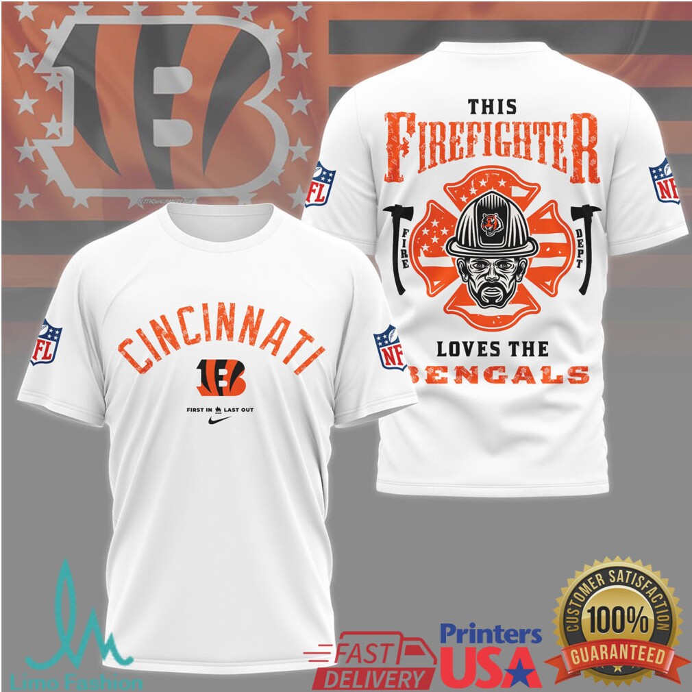 Cincinnati Bengals Firefighter Maltese Cross Hero Fan Tshirt - Limotees LLC