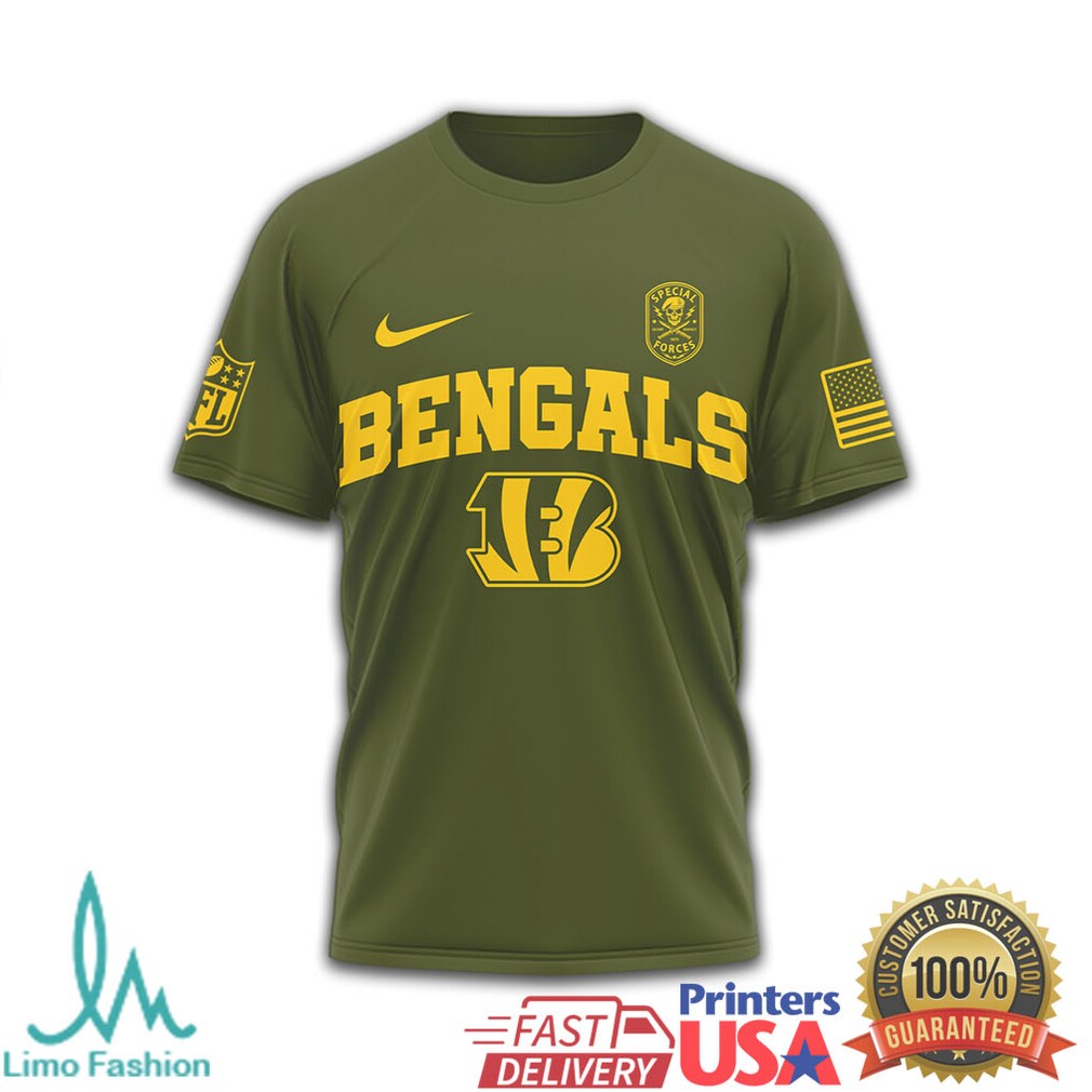 Cincinnati Bengals Green Berets Army Special Forces Military Tribute T Shirt - Limotees LLC