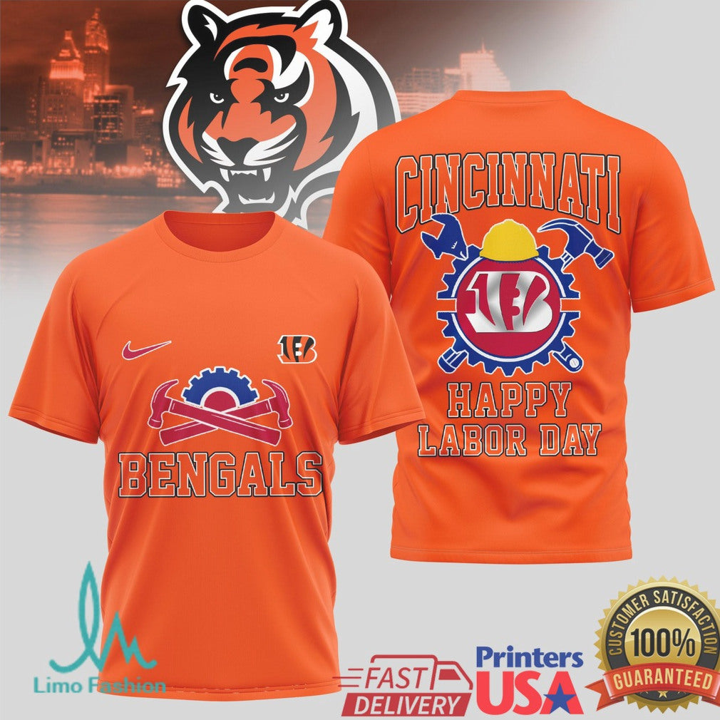 Cincinnati Bengals Happy Labor Day T Shirt Who Dey Industrial Fan Apparel - Limotees LLC