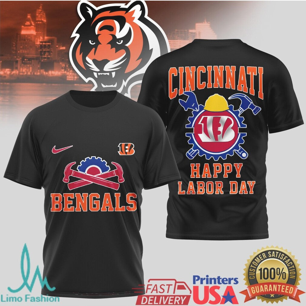 Cincinnati Bengals Happy Labor Day T Shirt Who Dey Industrial Fan Apparel - Limotees LLC