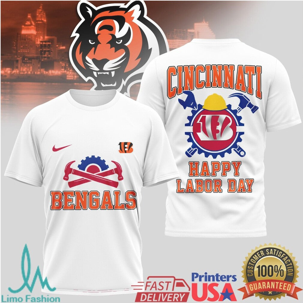 Cincinnati Bengals Happy Labor Day T Shirt Who Dey Industrial Fan Apparel - Limotees LLC