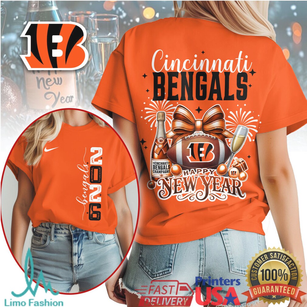 Cincinnati Bengals Happy New Year 2026 Celebration Graphic T Shirt - Limotees LLC