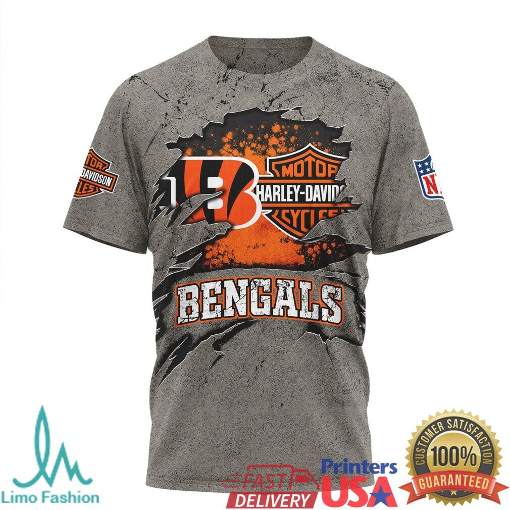 Cincinnati Bengals Harley Davidson For Life T Shirt - Limotees LLC