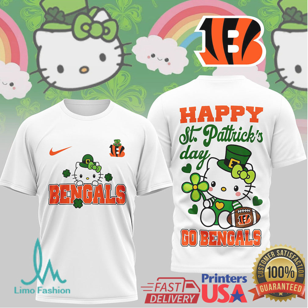 Cincinnati Bengals Hello Kitty St. Patrick's Day Lucky Fan Shirt - Limotees LLC
