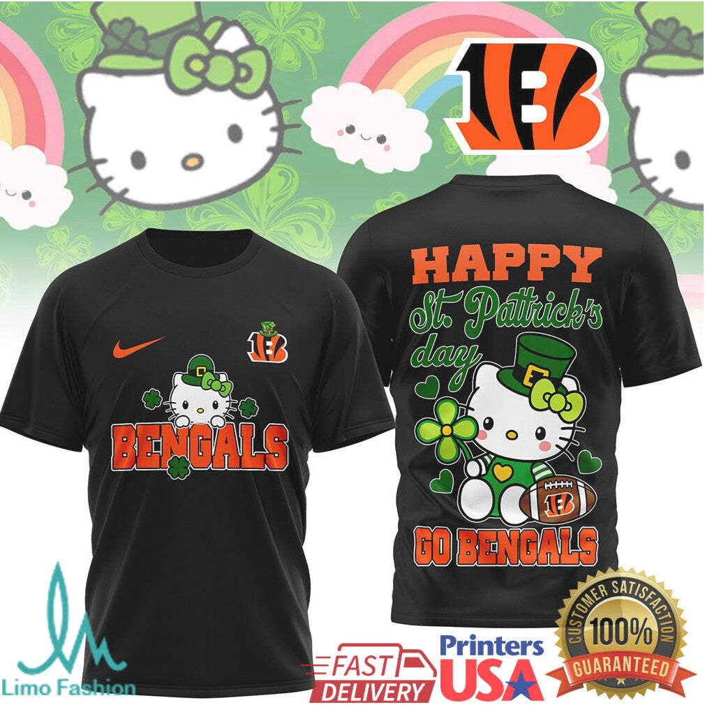 Cincinnati Bengals Hello Kitty St. Patrick's Day Lucky Fan Shirt - Limotees LLC