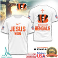 Cincinnati Bengals Jesus Won NFL Christian T Shirt - Limotees LLC