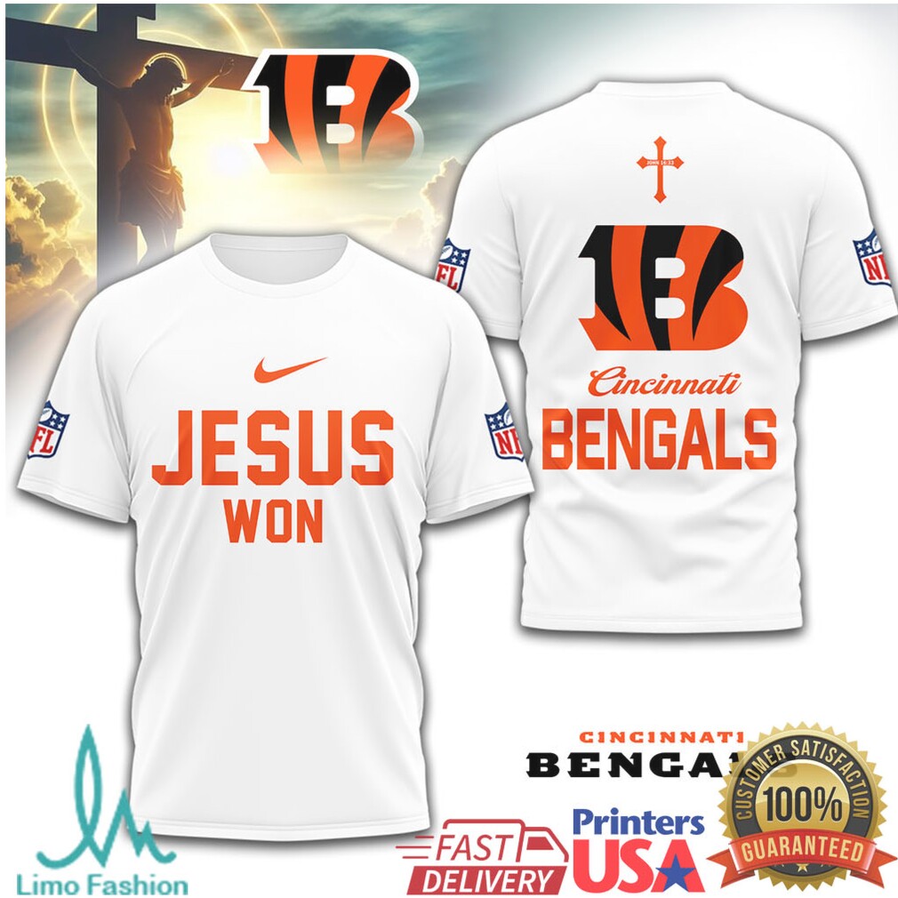 Cincinnati Bengals Jesus Won NFL Christian T Shirt - Limotees LLC