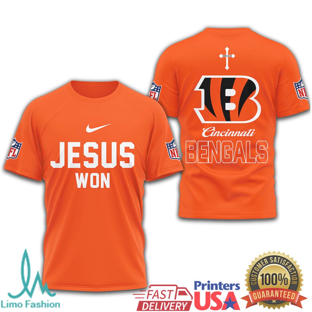 Cincinnati Bengals Jesus Won NFL Christian T Shirt - Limotees LLC