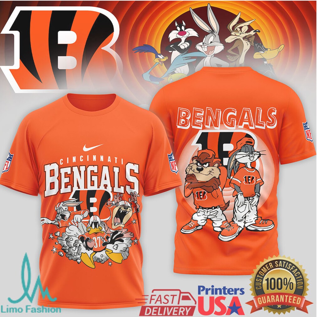 Cincinnati Bengals Looney Tunes Bugs & Taz Mashup Shirt - Limotees LLC
