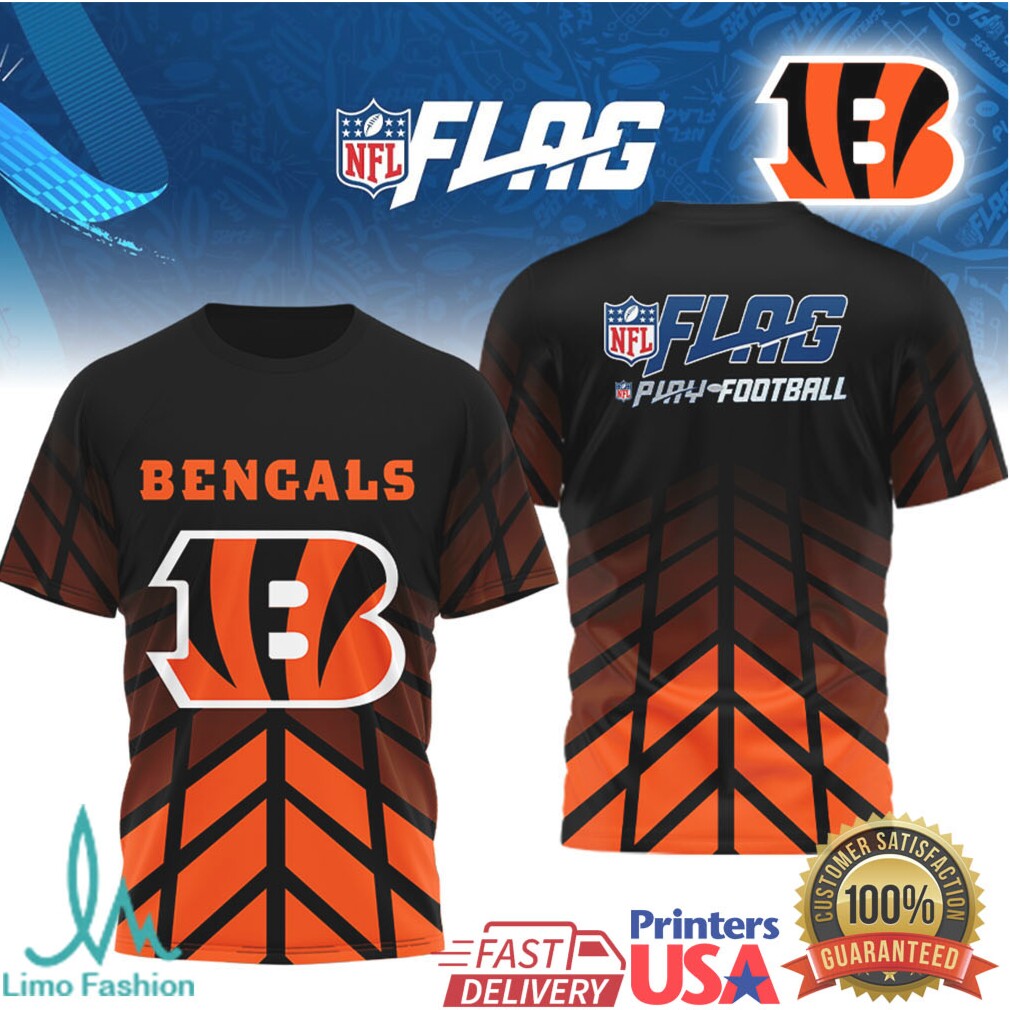 Cincinnati Bengals NFL Flag Play Football Graphic Jersey T Shirt - Limotees LLC