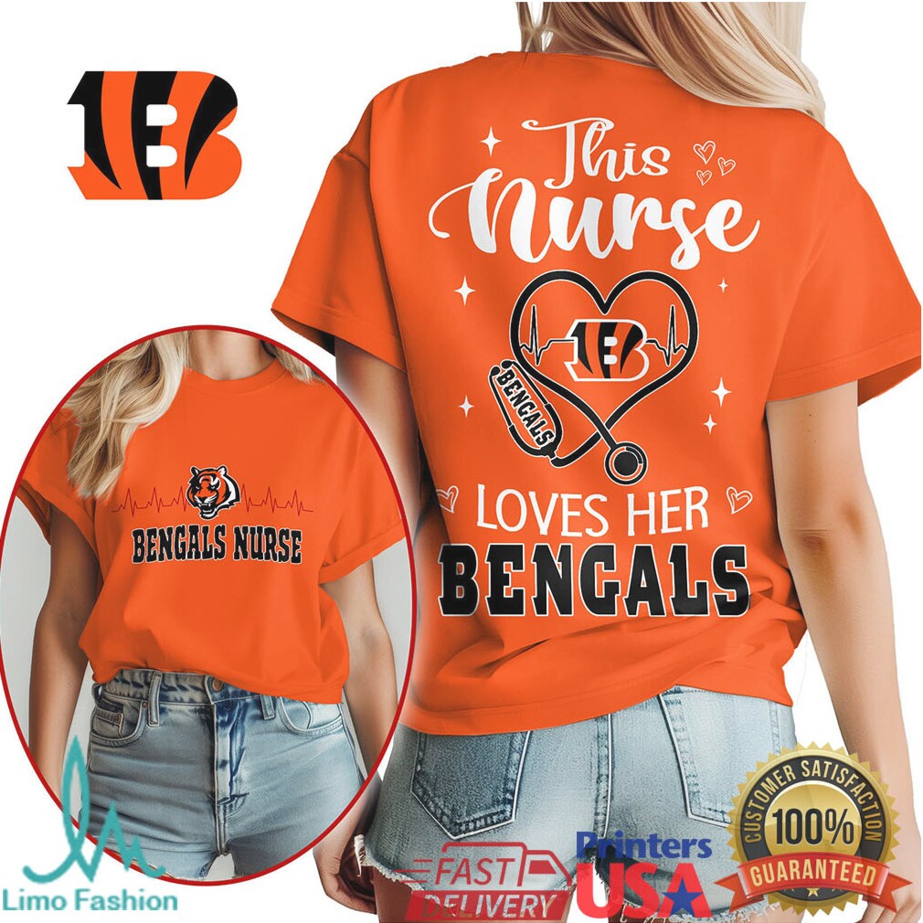 Cincinnati Bengals Nurse Heart Stethoscope Shirt - Limotees LLC