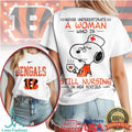 Cincinnati Bengals Nurse T Shirt Never Underestimate A Woman Still Nursing In Her Sixties