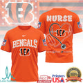 Cincinnati Bengals Nursing Heart Stethoscope Care Love Inspire T Shirt - Limotees LLC