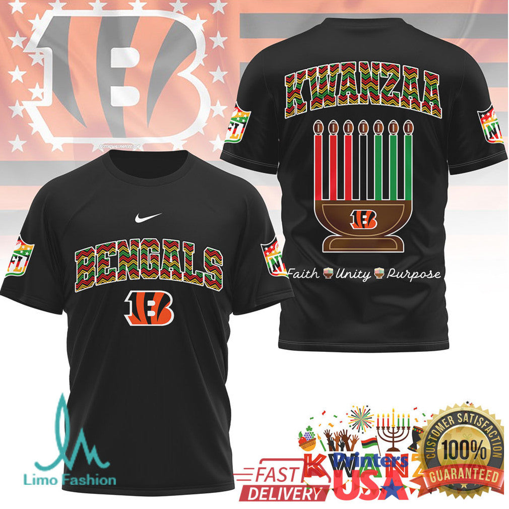 Cincinnati Bengals Official NFL Kwanzaa Pride 3D Shirt - Limotees LLC