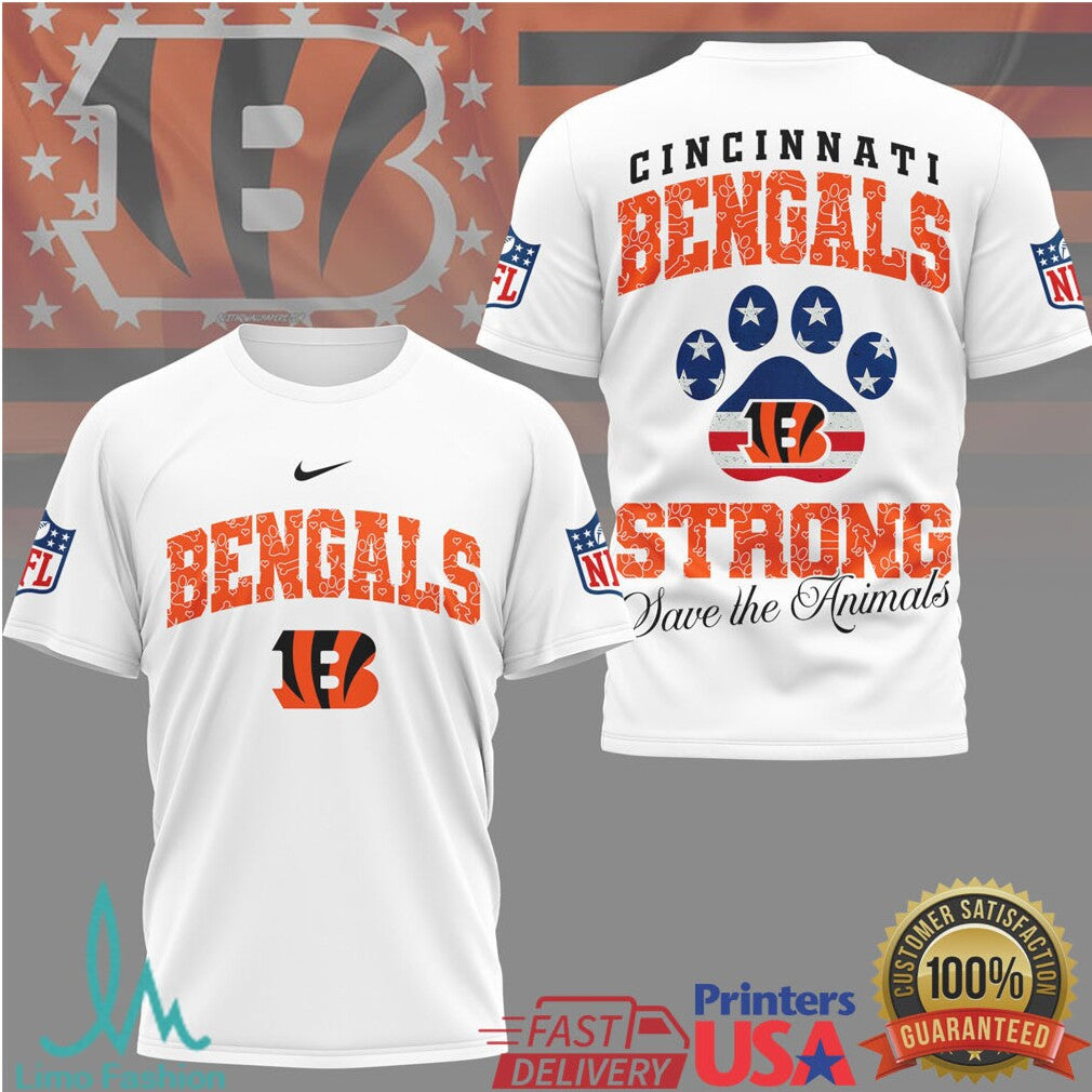 Cincinnati Bengals Official NFL Save The Animals Fan 3D Shirt - Limotees LLC