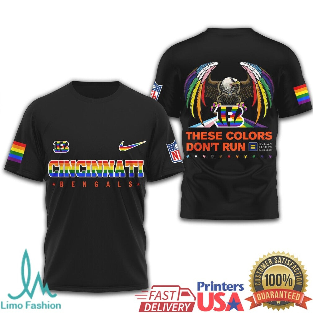Cincinnati Bengals Pride Eagle These Colors Don't Run T Shirt - Limotees LLC