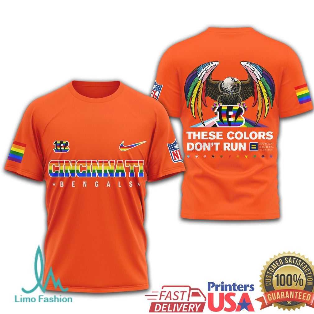 Cincinnati Bengals Pride Eagle These Colors Don't Run T Shirt - Limotees LLC