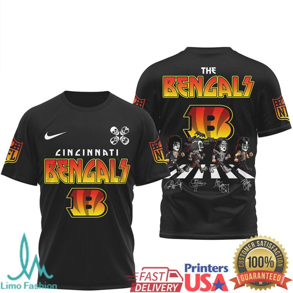 Cincinnati Bengals Retro Rock Graphic T Shirt NFL Streetwear T Shirt - Limotees LLC