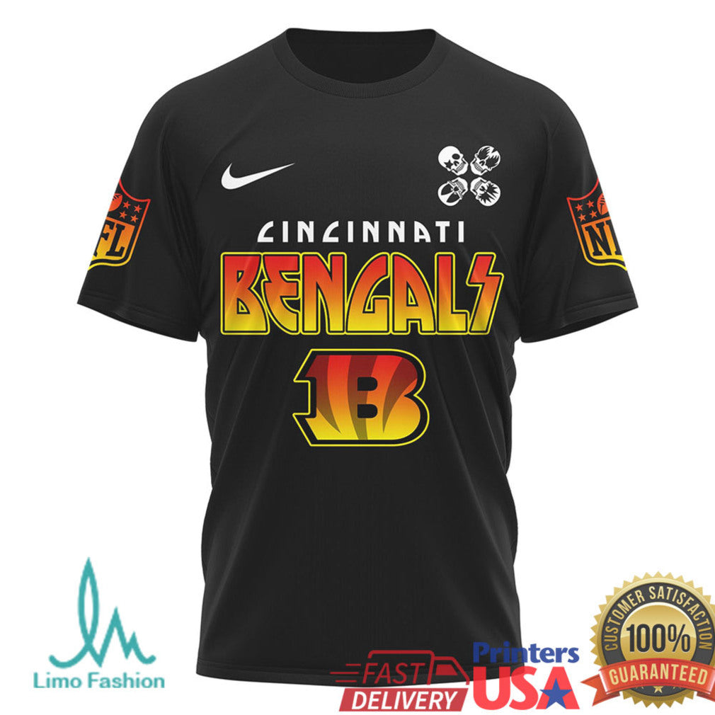 Cincinnati Bengals Retro Rock Graphic T Shirt NFL Streetwear T Shirt - Limotees LLC