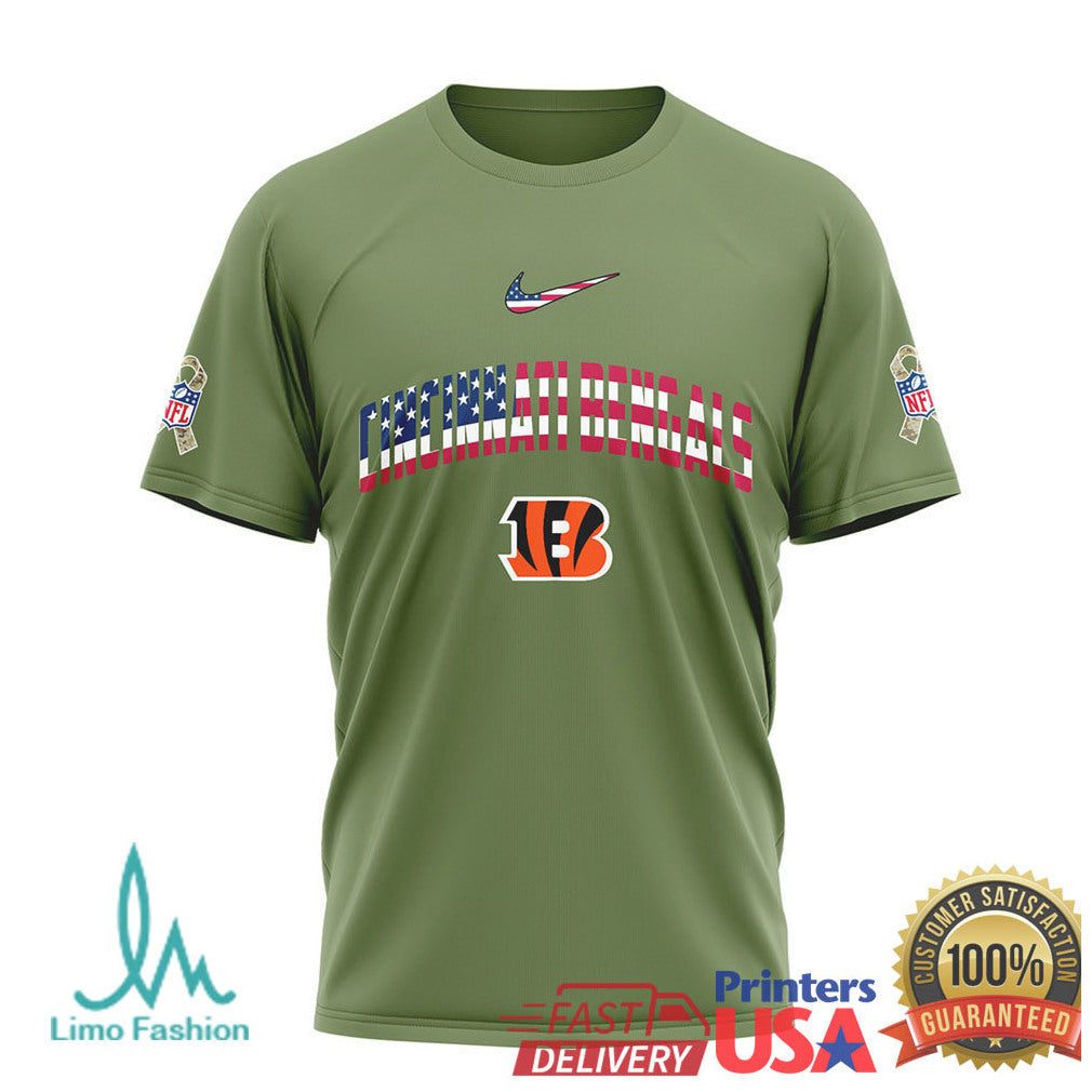 Cincinnati Bengals Snoopy Peanuts 250th Anniversary Olive Fan T Shirt - Limotees LLC