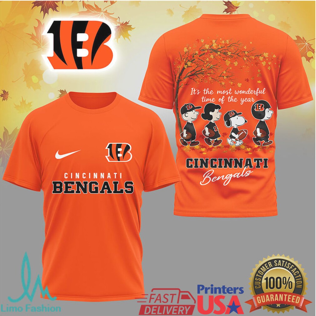 Cincinnati Bengals Snoopy Peanuts Fall Themed Football T Shirt - Limotees LLC