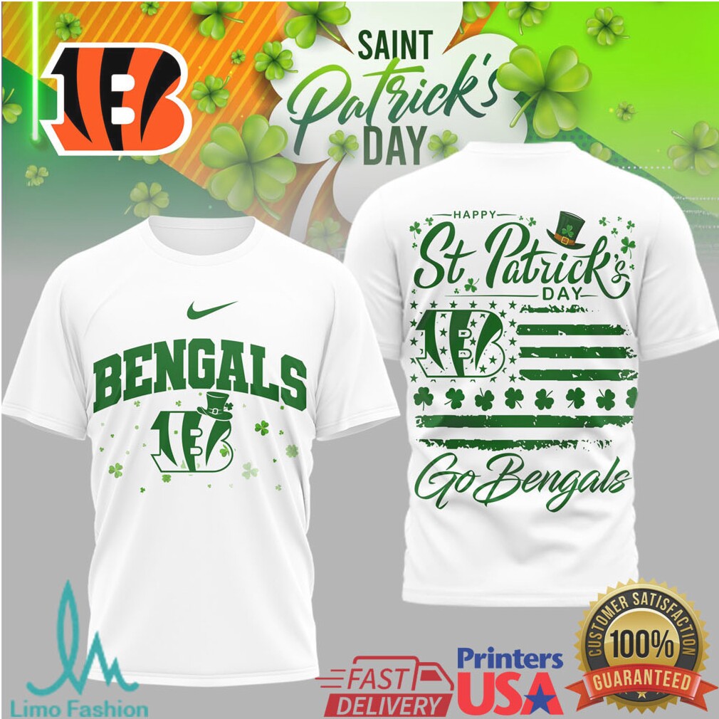 Cincinnati Bengals St. Patrick'S Day Leprechaun Hat Shamrocks Tshirt - Limotees LLC