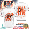 Cincinnati Bengals “They Not Like Us” Tiger Stripe Claw Rip Tee - Limotees LLC