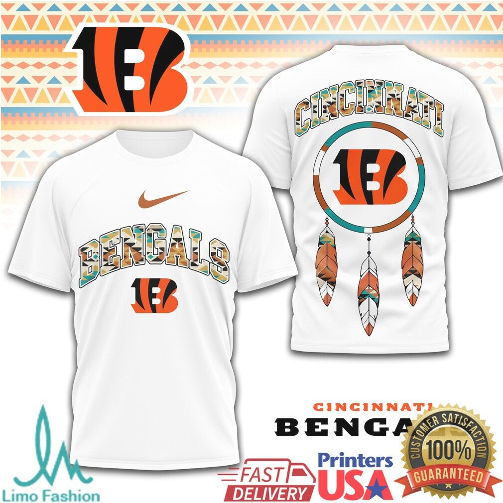 Cincinnati Bengals Tribal Dreamcatcher Culture Inspired NFL T Shirt - Limotees LLC
