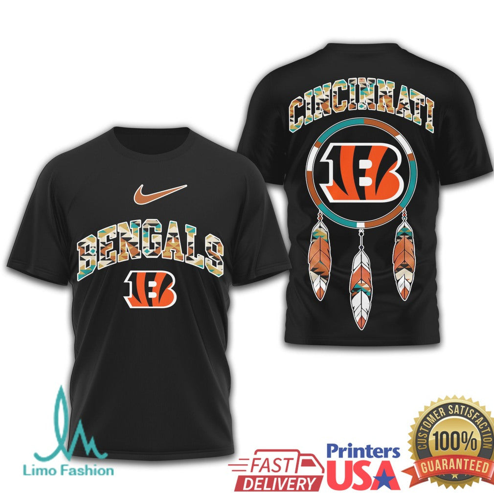 Cincinnati Bengals Tribal Dreamcatcher Culture Inspired NFL T Shirt - Limotees LLC