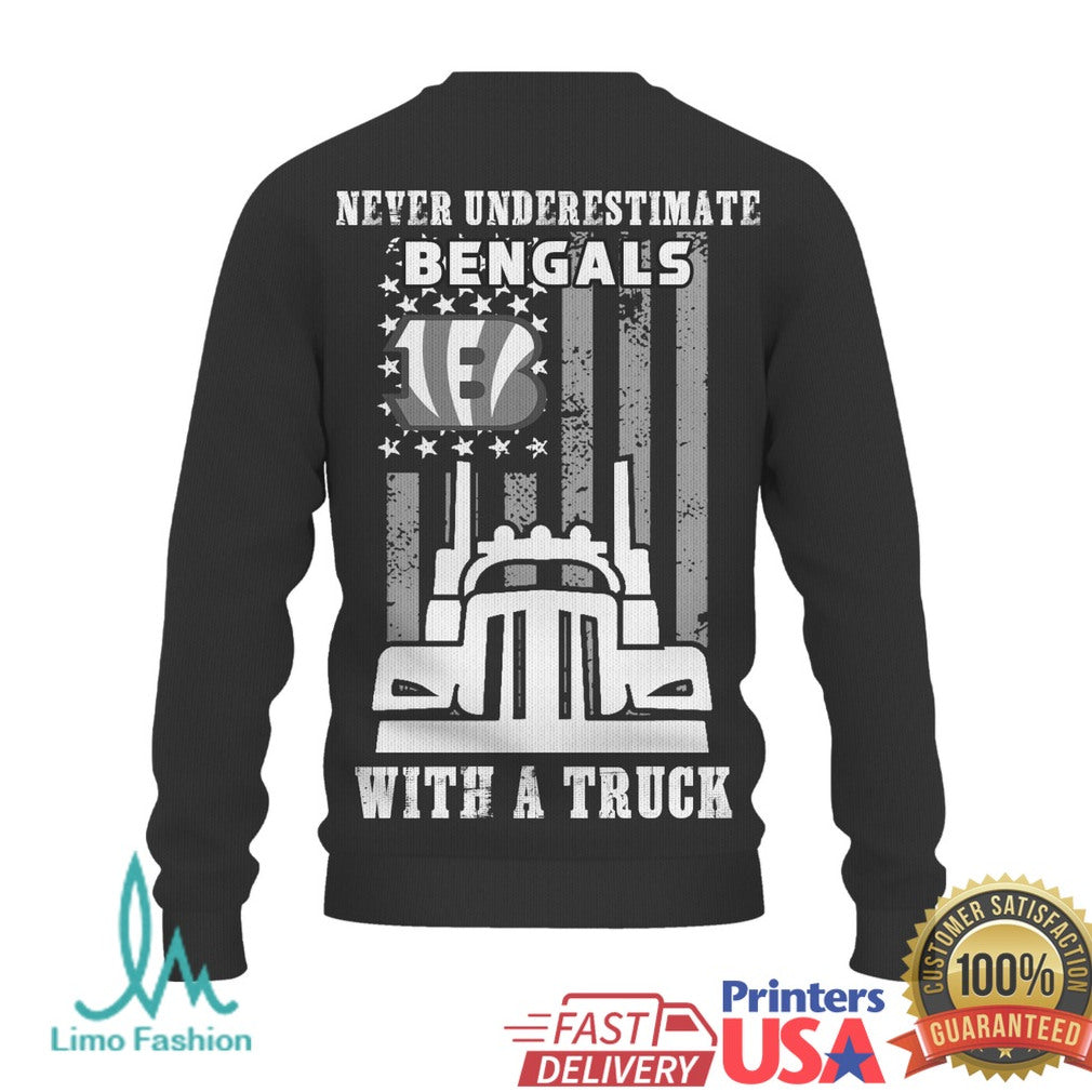 Cincinnati Bengals Trucker Gear Never Underestimate Bengals with a Truck Long Sleeve T Shirt